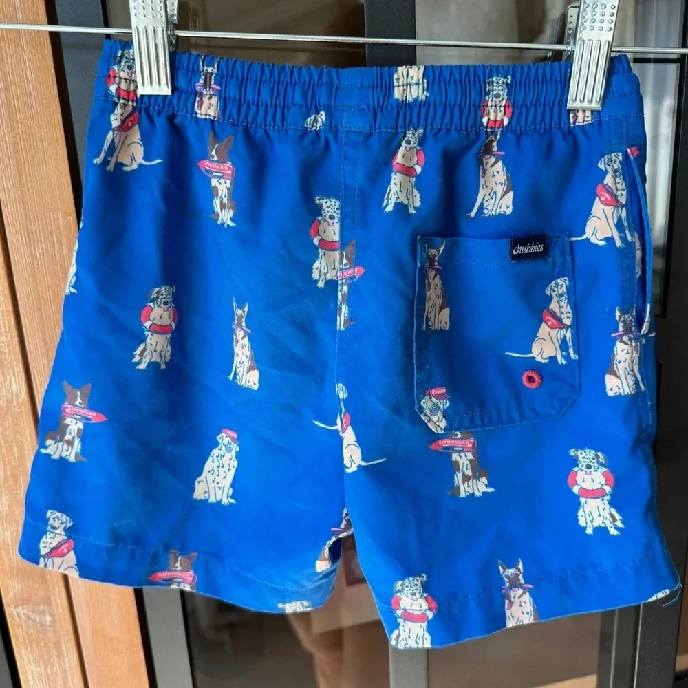Chubbies swimming trunks shorts toddler boys i let the dogs out puppies cobalt